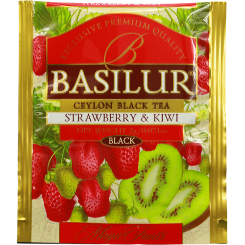 Basilur Strawberry and Kiwi / Клубника и Киви (100 пакетиков по 2 г)